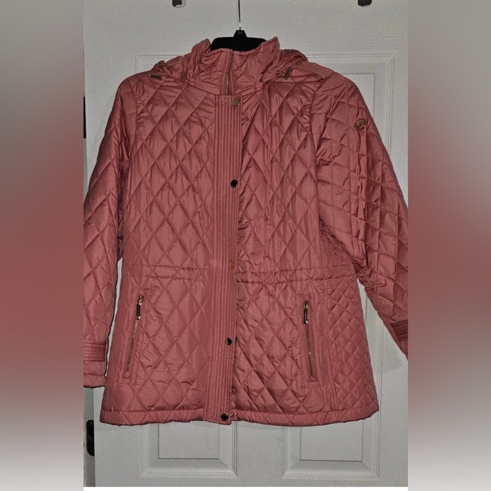 Michael Kors Dusty Rose quilted hoodie NWOT size